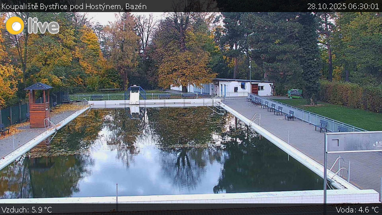 Koupaliště Bystřice pod Hostýnem - Bazén - 28.10.2025 v 06:30 Koupaliště Bystřice pod Hostýnem - Bazén - 28.10.2025 v 06:30