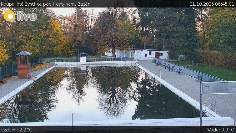 Koupaliště Bystřice pod Hostýnem - Bazén - 31.10.2025 v 06:45 Koupaliště Bystřice pod Hostýnem - Bazén - 31.10.2025 v 06:45