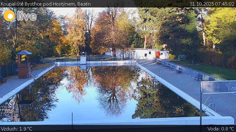 Koupaliště Bystřice pod Hostýnem - Bazén - 31.10.2025 v 07:45 Koupaliště Bystřice pod Hostýnem - Bazén - 31.10.2025 v 07:45
