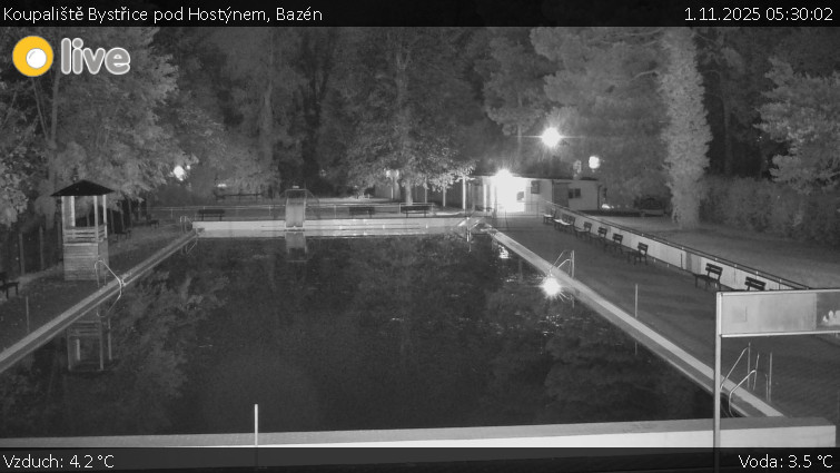 Koupaliště Bystřice pod Hostýnem - Bazén - 1.11.2025 v 05:30 Koupaliště Bystřice pod Hostýnem - Bazén - 1.11.2025 v 05:30