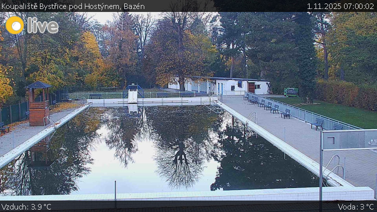 Koupaliště Bystřice pod Hostýnem - Bazén - 1.11.2025 v 07:00 Koupaliště Bystřice pod Hostýnem - Bazén - 1.11.2025 v 07:00