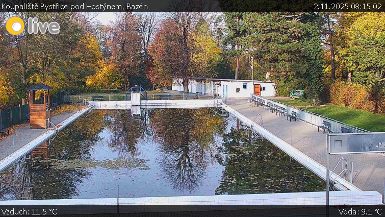 Koupaliště Bystřice pod Hostýnem - Bazén - 2.11.2025 v 08:15 Koupaliště Bystřice pod Hostýnem - Bazén - 2.11.2025 v 08:15