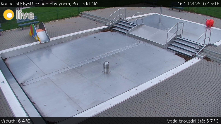 Koupaliště Bystřice pod Hostýnem - Brouzdaliště - 16.10.2025 v 07:15 Koupaliště Bystřice pod Hostýnem - Brouzdaliště - 16.10.2025 v 07:15