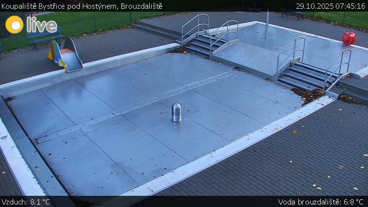 Koupaliště Bystřice pod Hostýnem - Brouzdaliště - 29.10.2025 v 07:45 Koupaliště Bystřice pod Hostýnem - Brouzdaliště - 29.10.2025 v 07:45
