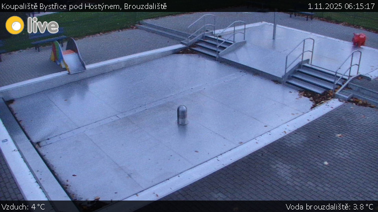 Koupaliště Bystřice pod Hostýnem - Brouzdaliště - 1.11.2025 v 06:15 Koupaliště Bystřice pod Hostýnem - Brouzdaliště - 1.11.2025 v 06:15