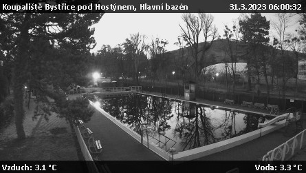 Koupaliště Bystřice pod Hostýnem - Hlavní bazén - 31.3.2023 v 06:00