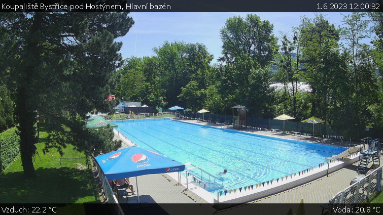 Koupaliště Bystřice pod Hostýnem - Hlavní bazén - 1.6.2023 v 12:00