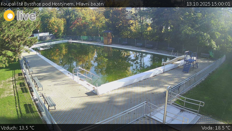 Koupaliště Bystřice pod Hostýnem - Hlavní bazén - 13.10.2025 v 15:00 Koupaliště Bystřice pod Hostýnem - Hlavní bazén - 13.10.2025 v 15:00