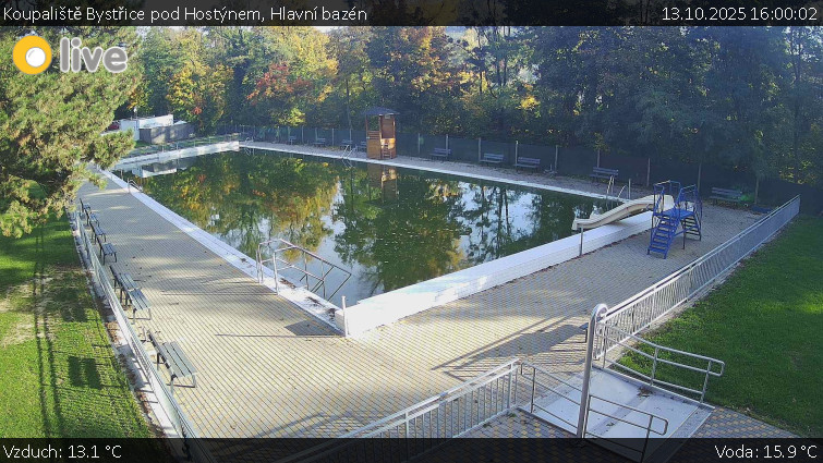 Koupaliště Bystřice pod Hostýnem - Hlavní bazén - 13.10.2025 v 16:00 Koupaliště Bystřice pod Hostýnem - Hlavní bazén - 13.10.2025 v 16:00