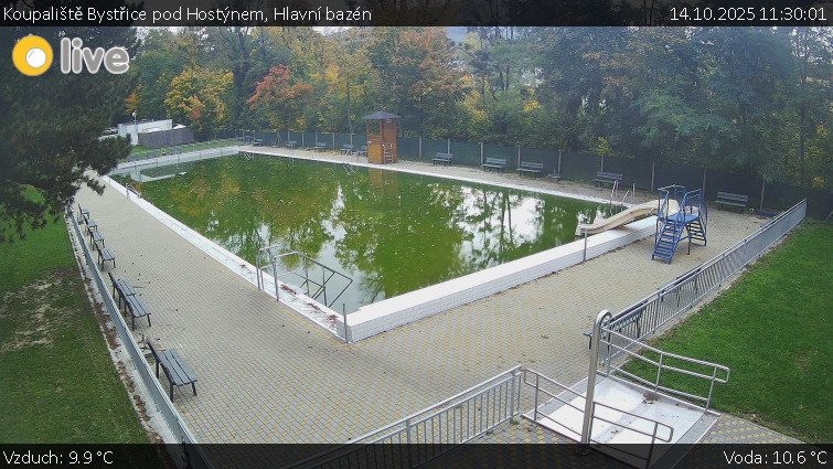 Koupaliště Bystřice pod Hostýnem - Hlavní bazén - 14.10.2025 v 11:30 Koupaliště Bystřice pod Hostýnem - Hlavní bazén - 14.10.2025 v 11:30