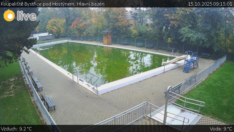 Koupaliště Bystřice pod Hostýnem - Hlavní bazén - 15.10.2025 v 09:15 Koupaliště Bystřice pod Hostýnem - Hlavní bazén - 15.10.2025 v 09:15