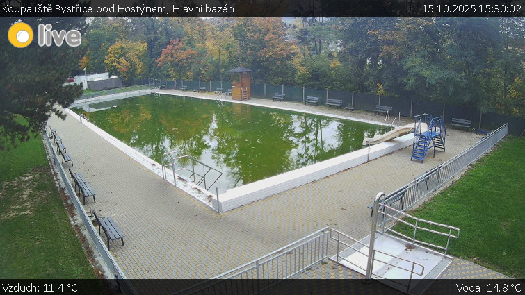 Koupaliště Bystřice pod Hostýnem - Hlavní bazén - 15.10.2025 v 15:30 Koupaliště Bystřice pod Hostýnem - Hlavní bazén - 15.10.2025 v 15:30