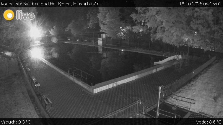 Koupaliště Bystřice pod Hostýnem - Hlavní bazén - 18.10.2025 v 04:15 Koupaliště Bystřice pod Hostýnem - Hlavní bazén - 18.10.2025 v 04:15