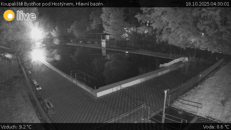 Koupaliště Bystřice pod Hostýnem - Hlavní bazén - 18.10.2025 v 04:30 Koupaliště Bystřice pod Hostýnem - Hlavní bazén - 18.10.2025 v 04:30