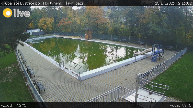 Koupaliště Bystřice pod Hostýnem - Hlavní bazén - 18.10.2025 v 09:15 Koupaliště Bystřice pod Hostýnem - Hlavní bazén - 18.10.2025 v 09:15