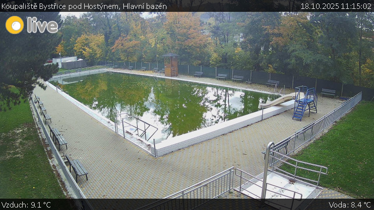 Koupaliště Bystřice pod Hostýnem - Hlavní bazén - 18.10.2025 v 11:15 Koupaliště Bystřice pod Hostýnem - Hlavní bazén - 18.10.2025 v 11:15