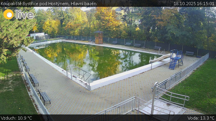 Koupaliště Bystřice pod Hostýnem - Hlavní bazén - 18.10.2025 v 16:15 Koupaliště Bystřice pod Hostýnem - Hlavní bazén - 18.10.2025 v 16:15