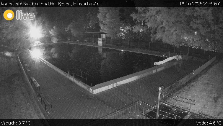 Koupaliště Bystřice pod Hostýnem - Hlavní bazén - 18.10.2025 v 21:30 Koupaliště Bystřice pod Hostýnem - Hlavní bazén - 18.10.2025 v 21:30