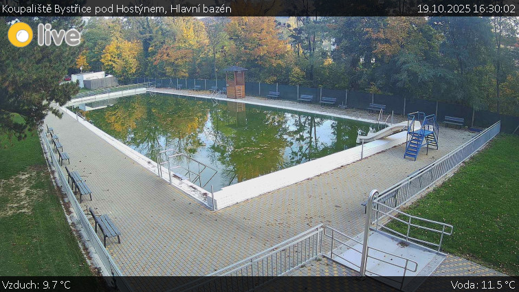 Koupaliště Bystřice pod Hostýnem - Hlavní bazén - 19.10.2025 v 16:30 Koupaliště Bystřice pod Hostýnem - Hlavní bazén - 19.10.2025 v 16:30