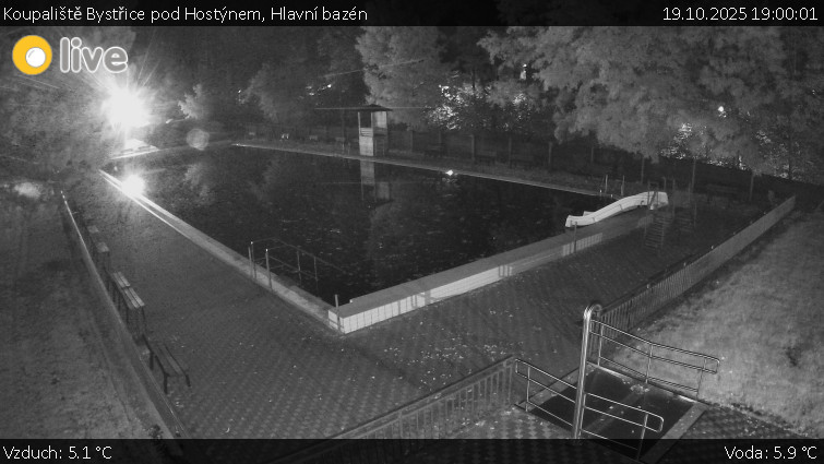 Koupaliště Bystřice pod Hostýnem - Hlavní bazén - 19.10.2025 v 19:00 Koupaliště Bystřice pod Hostýnem - Hlavní bazén - 19.10.2025 v 19:00