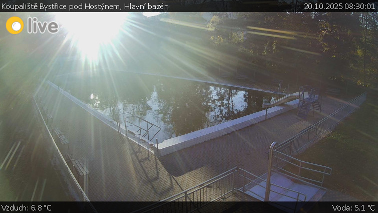 Koupaliště Bystřice pod Hostýnem - Hlavní bazén - 20.10.2025 v 08:30 Koupaliště Bystřice pod Hostýnem - Hlavní bazén - 20.10.2025 v 08:30