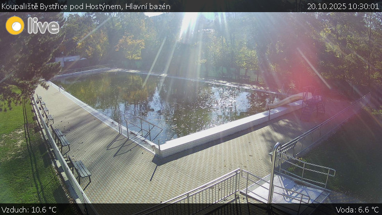 Koupaliště Bystřice pod Hostýnem - Hlavní bazén - 20.10.2025 v 10:30 Koupaliště Bystřice pod Hostýnem - Hlavní bazén - 20.10.2025 v 10:30