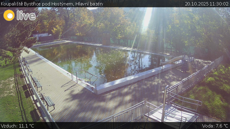 Koupaliště Bystřice pod Hostýnem - Hlavní bazén - 20.10.2025 v 11:30 Koupaliště Bystřice pod Hostýnem - Hlavní bazén - 20.10.2025 v 11:30