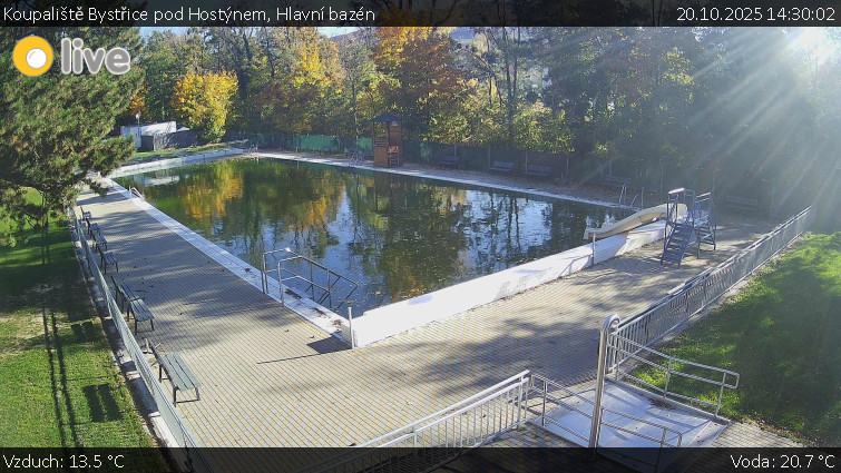 Koupaliště Bystřice pod Hostýnem - Hlavní bazén - 20.10.2025 v 14:30 Koupaliště Bystřice pod Hostýnem - Hlavní bazén - 20.10.2025 v 14:30