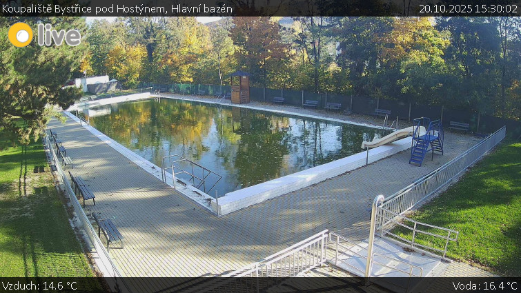 Koupaliště Bystřice pod Hostýnem - Hlavní bazén - 20.10.2025 v 15:30 Koupaliště Bystřice pod Hostýnem - Hlavní bazén - 20.10.2025 v 15:30