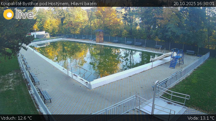Koupaliště Bystřice pod Hostýnem - Hlavní bazén - 20.10.2025 v 16:30 Koupaliště Bystřice pod Hostýnem - Hlavní bazén - 20.10.2025 v 16:30