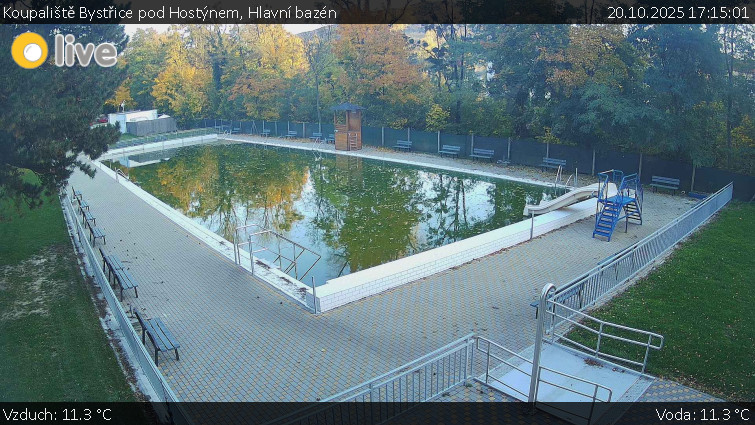 Koupaliště Bystřice pod Hostýnem - Hlavní bazén - 20.10.2025 v 17:15 Koupaliště Bystřice pod Hostýnem - Hlavní bazén - 20.10.2025 v 17:15
