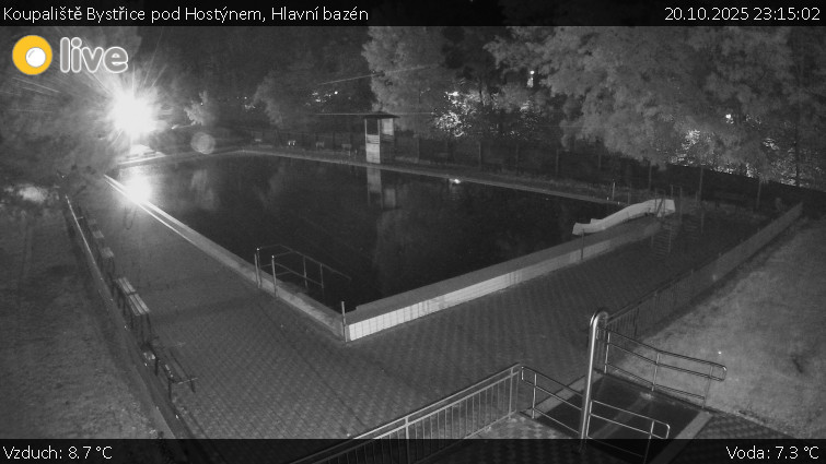Koupaliště Bystřice pod Hostýnem - Hlavní bazén - 20.10.2025 v 23:15 Koupaliště Bystřice pod Hostýnem - Hlavní bazén - 20.10.2025 v 23:15
