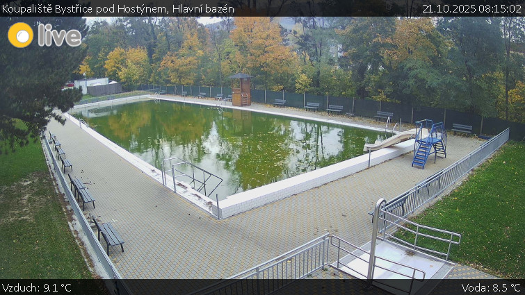 Koupaliště Bystřice pod Hostýnem - Hlavní bazén - 21.10.2025 v 08:15 Koupaliště Bystřice pod Hostýnem - Hlavní bazén - 21.10.2025 v 08:15