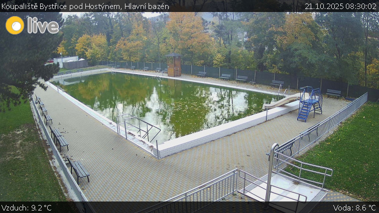 Koupaliště Bystřice pod Hostýnem - Hlavní bazén - 21.10.2025 v 08:30 Koupaliště Bystřice pod Hostýnem - Hlavní bazén - 21.10.2025 v 08:30