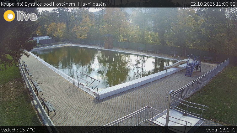 Koupaliště Bystřice pod Hostýnem - Hlavní bazén - 22.10.2025 v 11:00 Koupaliště Bystřice pod Hostýnem - Hlavní bazén - 22.10.2025 v 11:00