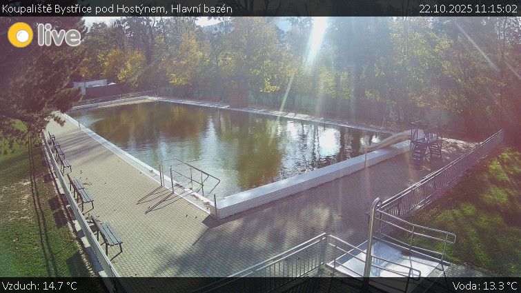 Koupaliště Bystřice pod Hostýnem - Hlavní bazén - 22.10.2025 v 11:15 Koupaliště Bystřice pod Hostýnem - Hlavní bazén - 22.10.2025 v 11:15