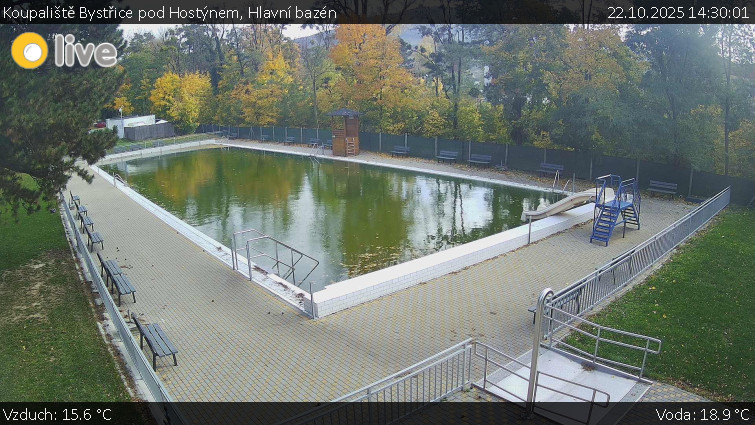 Koupaliště Bystřice pod Hostýnem - Hlavní bazén - 22.10.2025 v 14:30 Koupaliště Bystřice pod Hostýnem - Hlavní bazén - 22.10.2025 v 14:30