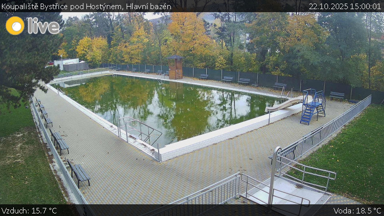Koupaliště Bystřice pod Hostýnem - Hlavní bazén - 22.10.2025 v 15:00 Koupaliště Bystřice pod Hostýnem - Hlavní bazén - 22.10.2025 v 15:00