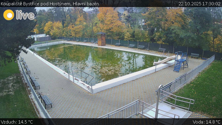 Koupaliště Bystřice pod Hostýnem - Hlavní bazén - 22.10.2025 v 17:30 Koupaliště Bystřice pod Hostýnem - Hlavní bazén - 22.10.2025 v 17:30