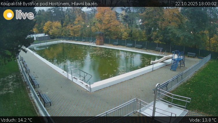 Koupaliště Bystřice pod Hostýnem - Hlavní bazén - 22.10.2025 v 18:00 Koupaliště Bystřice pod Hostýnem - Hlavní bazén - 22.10.2025 v 18:00