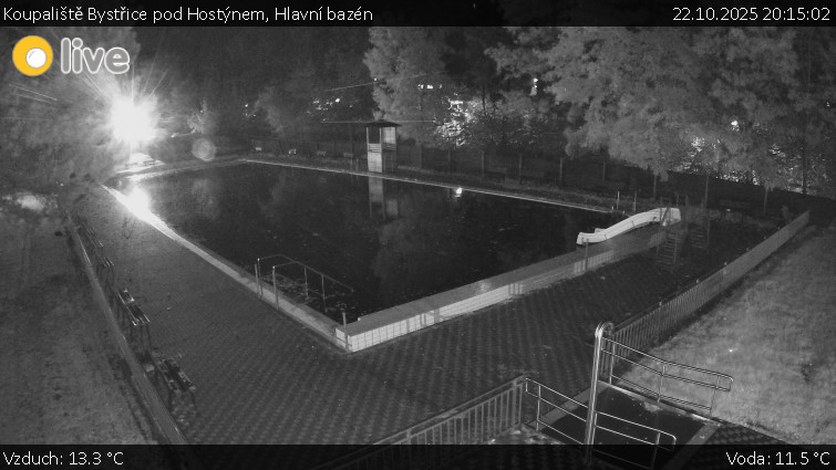 Koupaliště Bystřice pod Hostýnem - Hlavní bazén - 22.10.2025 v 20:15 Koupaliště Bystřice pod Hostýnem - Hlavní bazén - 22.10.2025 v 20:15