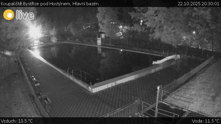Koupaliště Bystřice pod Hostýnem - Hlavní bazén - 22.10.2025 v 20:30 Koupaliště Bystřice pod Hostýnem - Hlavní bazén - 22.10.2025 v 20:30