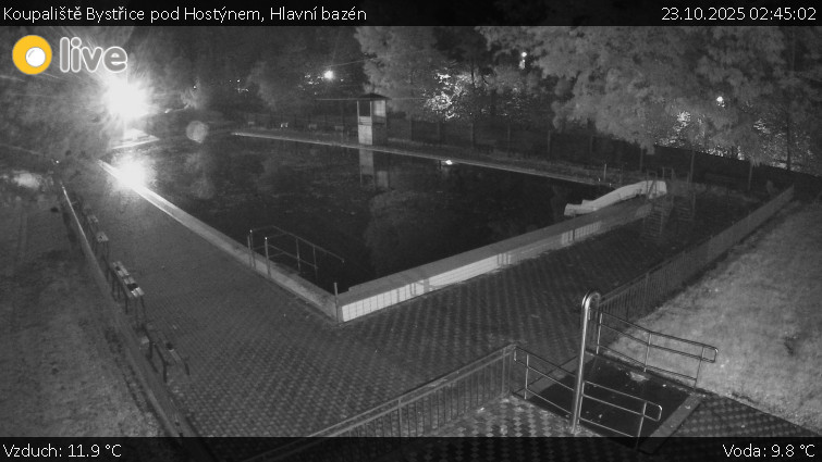 Koupaliště Bystřice pod Hostýnem - Hlavní bazén - 23.10.2025 v 02:45 Koupaliště Bystřice pod Hostýnem - Hlavní bazén - 23.10.2025 v 02:45