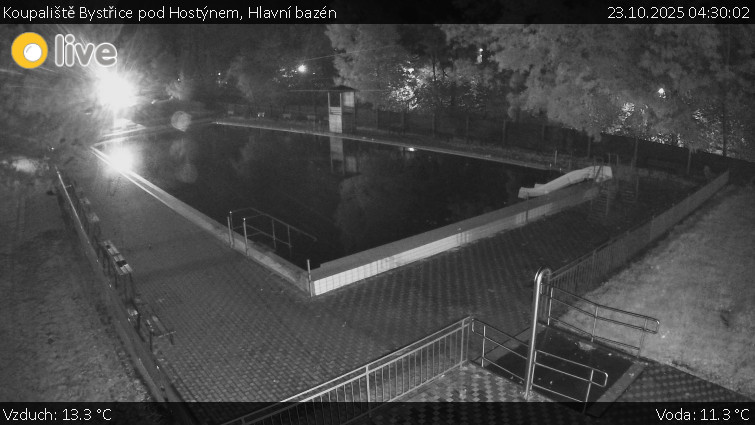 Koupaliště Bystřice pod Hostýnem - Hlavní bazén - 23.10.2025 v 04:30 Koupaliště Bystřice pod Hostýnem - Hlavní bazén - 23.10.2025 v 04:30