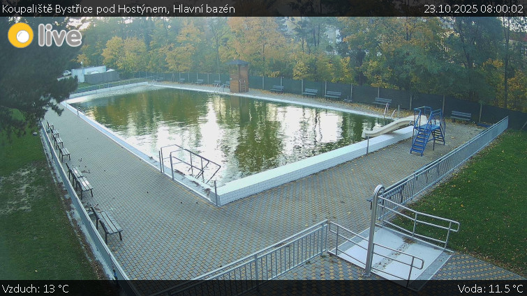 Koupaliště Bystřice pod Hostýnem - Hlavní bazén - 23.10.2025 v 08:00 Koupaliště Bystřice pod Hostýnem - Hlavní bazén - 23.10.2025 v 08:00