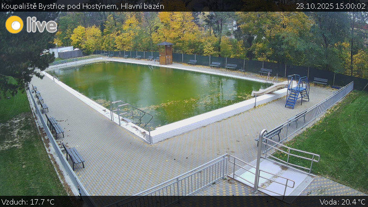 Koupaliště Bystřice pod Hostýnem - Hlavní bazén - 23.10.2025 v 15:00 Koupaliště Bystřice pod Hostýnem - Hlavní bazén - 23.10.2025 v 15:00