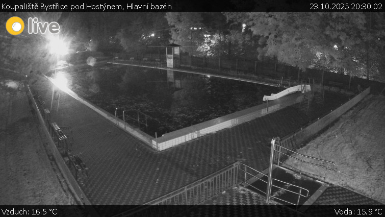 Koupaliště Bystřice pod Hostýnem - Hlavní bazén - 23.10.2025 v 20:30 Koupaliště Bystřice pod Hostýnem - Hlavní bazén - 23.10.2025 v 20:30