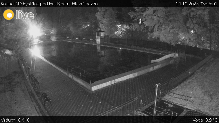 Koupaliště Bystřice pod Hostýnem - Hlavní bazén - 24.10.2025 v 03:45 Koupaliště Bystřice pod Hostýnem - Hlavní bazén - 24.10.2025 v 03:45
