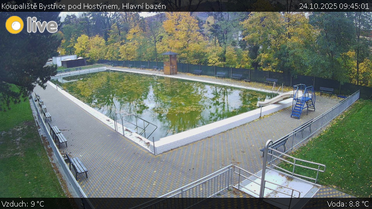 Koupaliště Bystřice pod Hostýnem - Hlavní bazén - 24.10.2025 v 09:45 Koupaliště Bystřice pod Hostýnem - Hlavní bazén - 24.10.2025 v 09:45