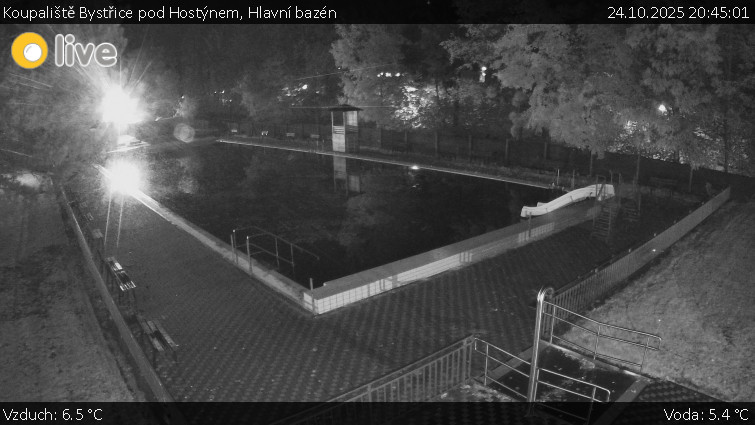 Koupaliště Bystřice pod Hostýnem - Hlavní bazén - 24.10.2025 v 20:45 Koupaliště Bystřice pod Hostýnem - Hlavní bazén - 24.10.2025 v 20:45